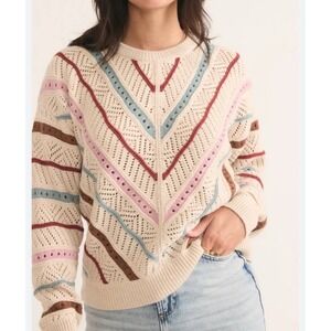 Marine Layer Brooke Textured Sweater Open Knit Size medium Fall 2024